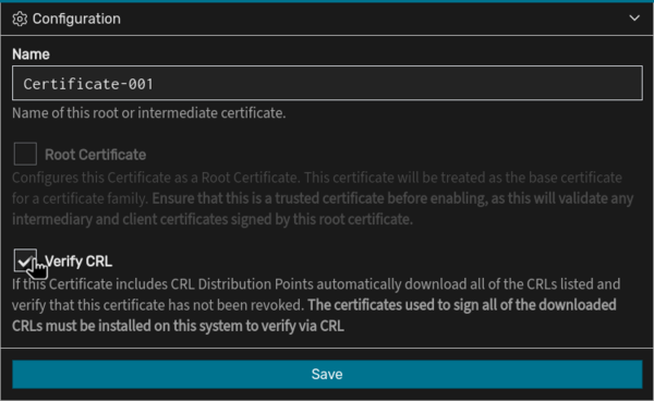 System certificate management