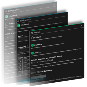 User settings and PBX settings of SystemX