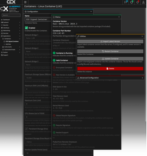 SystemX containers