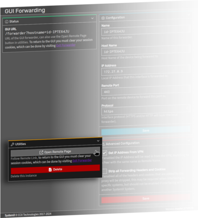 SystemX GUI forwarding