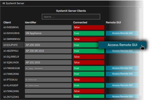 Access Remote GUI button