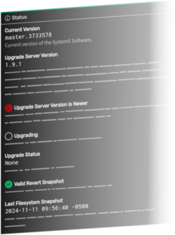 SystemX upgrade UI