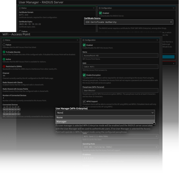 SystemX User Manager Radius and User Manager Access Point